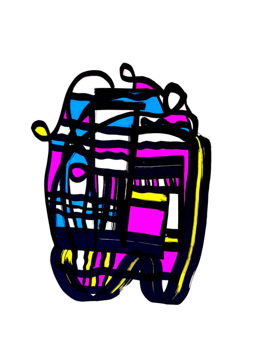 Dibujo de una escultura de una cabeza de caballo